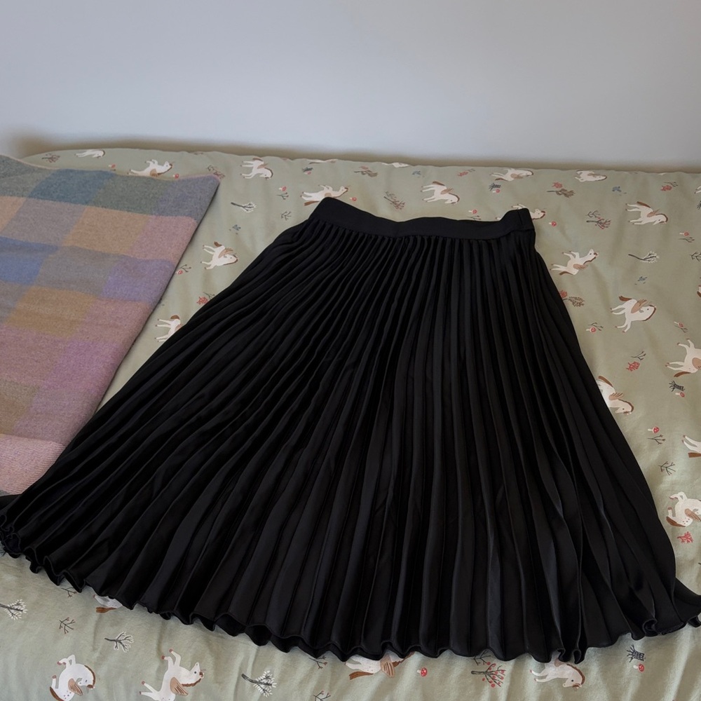 H&M Black A-Line Pleated Skirt (NWT)